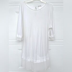 Hanro of Switzerland M/L Light Cream Thin Lounge Sleep Shirt Dress Nightie
